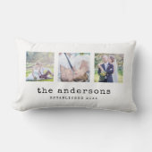 ファミリー ネーム タイプライター カスタム フォト コラージュ ランバークッション (正面)