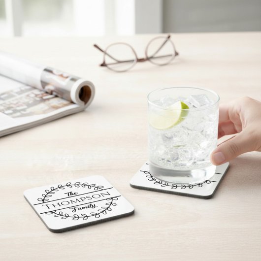 ファミリー ネーム フローラル リース コースター