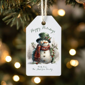 ファミリー ネーム ヴィンテージ スノーマン クリスマス タグ