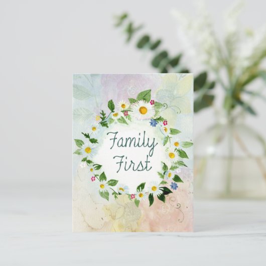 ファミリー・ファースト感動的引用文 ポストカード (スタンド正面)