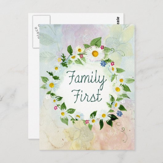 ファミリー・ファースト感動的引用文 ポストカード (正面/裏面)