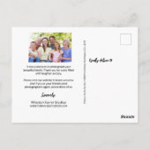 ファミリー フォトグラファー  ロゴなし フォト ポストカード (裏面)