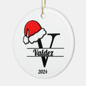 ファミリー・モノグラムV | 両面 セラミックオーナメント (左)