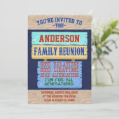 ファミリー リユニオン パーティー おもしろ 木製看板 | 名前を追加 招待状 (スタンド正面)
