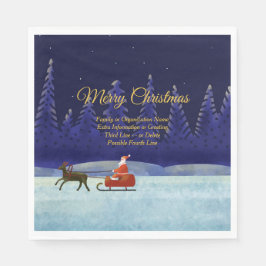 ファミリー/団体や組織名を追加Blue + Santa Lunch スタンダードランチョンナプキン