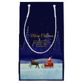 ファミリー/組織名 ブルー + サンタを追加 スモールペーパーバッグ (正面)