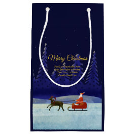 ファミリー/組織名 ブルー + サンタを追加 スモールペーパーバッグ