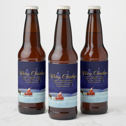ファミリー/組織名 ブルー + サンタ ビールラベル (ボトル)
