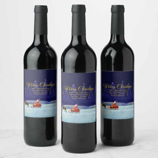 ファミリー/組織名 ブルー + サンタ ワインラベル (ボトル)