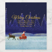 ファミリー/組織名 ブルー + サンタ ワインラベル (シングルラベル)