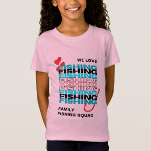 ファミリーLOVE魚釣りチームスクワッドキッズ Tシャツ