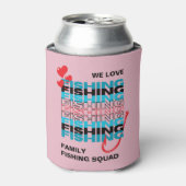 ファミリーLOVE魚釣りチームスクワッドピンク 缶クーラー (缶正面)