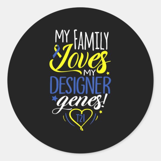 ファミリーT21ワールドダウン症候群認識度デイキッズ ラウンドシール (正面)