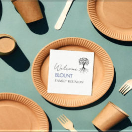 ファミリ人気があるツリーファミリ懇親会パーティー スタンダードカクテルナプキン