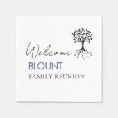 ファミリ人気があるツリーファミリ懇親会パーティー スタンダードカクテルナプキン (正面)