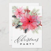 *ファミリ企業のAP20ポインセチアクリスマスパーティー 招待状 (正面/裏面)