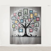 ファミリ写真ツリー02 タペストリー (正面)
