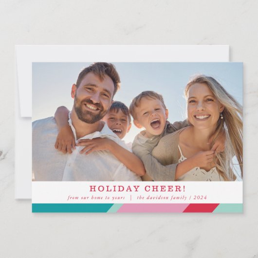 ファミリ写真モダン幾何ミニマルフレーム シーズンカード (正面)