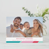 ファミリ写真モダン幾何ミニマルフレーム シーズンカード (スタンド正面)