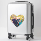 ファミリ写真、ハート図形のアップロード シール (スーツケース)