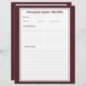 ファミリ千鳥格子の名レシピ挿入 (正面/裏面)