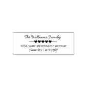 ファミリ名およびシンプルハート差出人住所 セルフインキングスタンプ (デザイン)