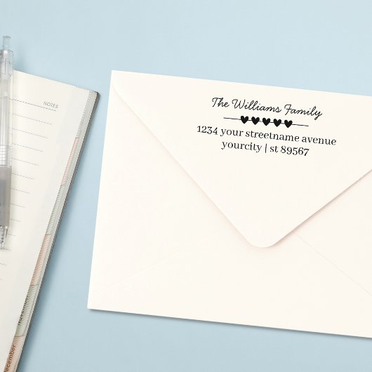 ファミリ名およびシンプルハート差出人住所 セルフインキングスタンプ