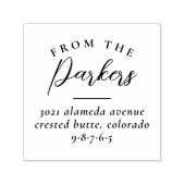 ファミリ名からタイポグラフィクラシック差出人住所 セルフインキングスタンプ (デザイン)