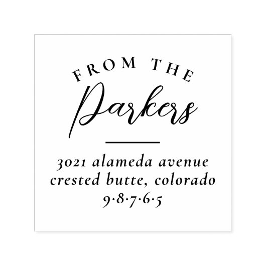 ファミリ名からタイポグラフィクラシック差出人住所 セルフインキングスタンプ (デザイン)