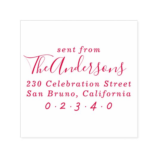 [ファミリ名から送信]スクリプトカスタム差出人住所 セルフインキングスタンプ (デザイン)