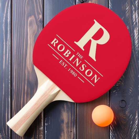 ファミリ名とイニシャルさくらんぼピンク色を選択 卓球ラケット