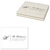 ファミリ名とモノグラムスクリプト差出人住所 ラバースタンプ (押印)