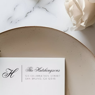 ファミリ名とモノグラムスクリプト差出人住所 ラバースタンプ