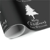 ファミリ名のカスタマイズ |クリスマス白黒 ラッピングペーパー (ロールコーナー)