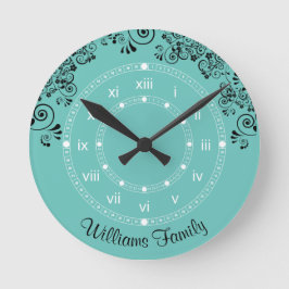 ファミリ名のカスタム ラウンド壁時計