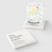 ファミリ名の定義パーソナライズされた ストーンコースター (横)