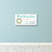 ファミリ名の緯度と経度 キャンバスプリント (インサイチュ (ウッドフロア))