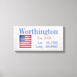 ファミリ名の緯度と経度 キャンバスプリント