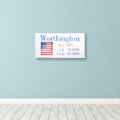 ファミリ名の緯度と経度 キャンバスプリント (インサイチュ (ウッドフロア))