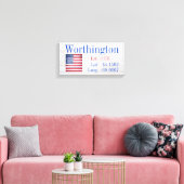 ファミリ名の緯度と経度 キャンバスプリント (インサイチュ (リビング))