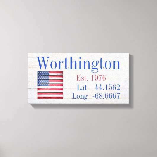 ファミリ名の緯度と経度 キャンバスプリント (正面)