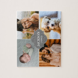 ファミリ名の複数の写真のカスタム ジグソーパズル