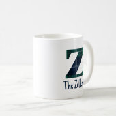 ファミリ名または会社名Plaid Letter zイニシャル コーヒーマグカップ (正面右)