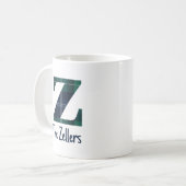 ファミリ名または会社名Plaid Letter zイニシャル コーヒーマグカップ (正面左)