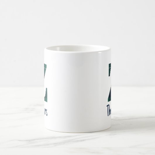 ファミリ名または会社名Plaid Letter zイニシャル コーヒーマグカップ (中央)