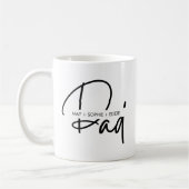 ファミリ名を使用したミニマルパパスクリプトタイポグラフィ コーヒーマグカップ (左)