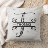 ファミリ名を持つモノグラムレターT クッション (ブランケット)