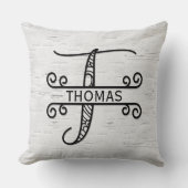 ファミリ名を持つモノグラムレターT クッション (正面)