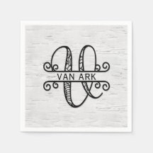 ファミリ名を持つモノグラムレターV