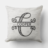 ファミリ名を持つモノグラム文字C クッション (正面)